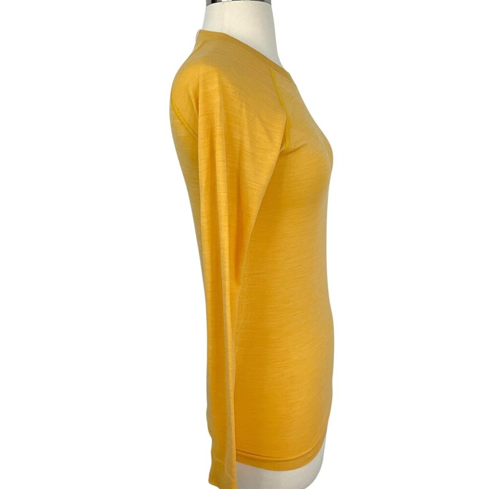Tracksmith Brighton Long Sleeve Top Merino Wool Womens XS Yellow Thermal - Picture 6 of 12